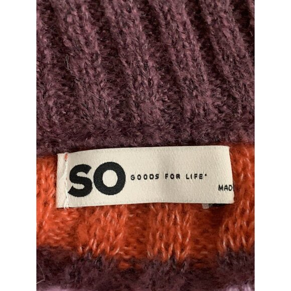 SO Womens Multicolored Striped Ribbed Knit Winter Sweater Medium - Picture 6 of 13